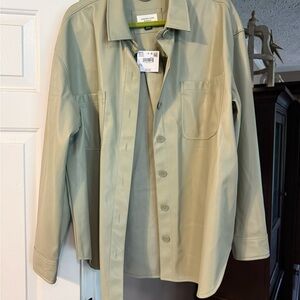 American Eagle Olive Faux Leather Jacket